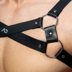 AD Fetish Harnais-Harnais X en Cuir Noir