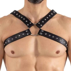 Lookme Harnais-Harnais X Simili Cuir Noir