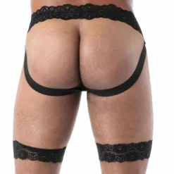 TOF Paris Jockstraps-Jock Chaps en Dentelle Fluide Noir