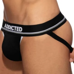 Addicted Jockstraps-Jock Strap Basic Colors Coton Noir - Blanc