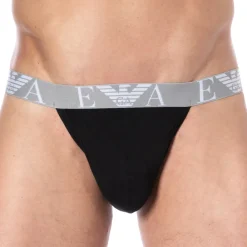 Emporio Armani Jockstraps-Jock Strap Bold Monogram Coton Noir