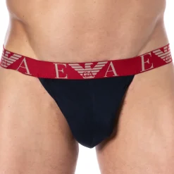Emporio Armani Jockstraps-Jock Strap Bold Monogram Coton Marine
