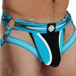Breedwell Jockstraps-Jock Strap Circuit Breaker Bleu Turquoise - Noir