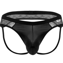 CandyMan Jockstraps-Jock Strap Dentelle Simili Cuir Noir
