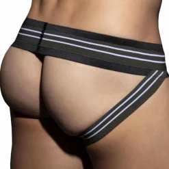 AD Fetish Jockstraps-Jock Strap Double Stripe Noir - Kaki
