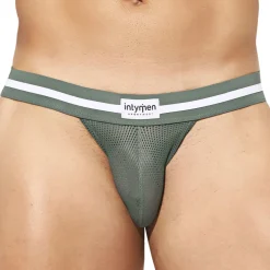 Intymen Jockstraps-Jock Strap Hard Mesh Olive