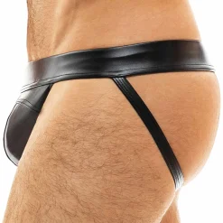 Modus Vivendi Jockstraps-Jock Strap Leather Simili-Cuir Noir