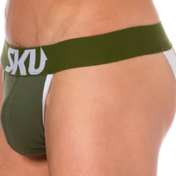 SKU Jockstraps-Jock Strap Logo Coton Kaki