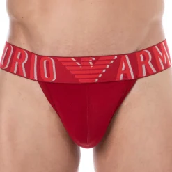 Emporio Armani Jockstraps-Jock Strap Megalogo Coton Rouge