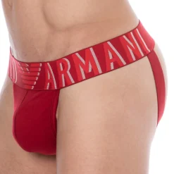 Emporio Armani Jockstraps-Jock Strap Megalogo Coton Rouge