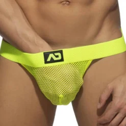 Addicted Jockstraps|Sous-Vêtements Push Up-Jock Strap Mesh Click Jaune Fluo