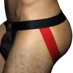 AD Fetish Jockstraps-Jock Strap Mesh Fetish Noir - Rouge