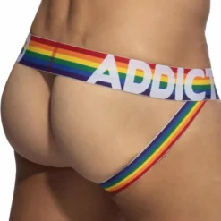 Addicted Jockstraps-Jock Strap Rainbow Net Blanc