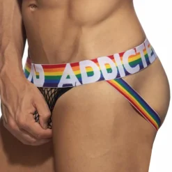 Addicted Jockstraps-Jock Strap Rainbow Net Noir