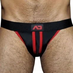 AD Fetish Jockstraps-Jock Strap Stripe Fetish Noir - Rouge