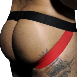 AD Fetish Jockstraps-Jock Strap Stripe Fetish Noir - Rouge