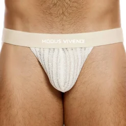Modus Vivendi Jockstraps-Jock Strap Striped Crochet Beige