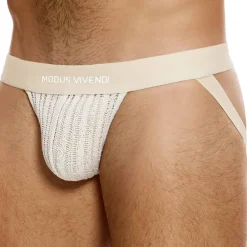 Modus Vivendi Jockstraps-Jock Strap Striped Crochet Beige