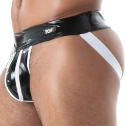 TOF Paris Jockstraps-Jock Strap Zippé en Latex Seconde Peau Noir