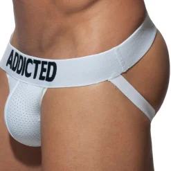 Addicted Jockstraps|Sous-Vêtements Push Up-Jockstrap Push Up Mesh Blanc