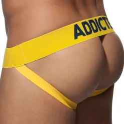 Addicted Jockstraps|Sous-Vêtements Push Up-Jockstrap Push Up Mesh Jaune