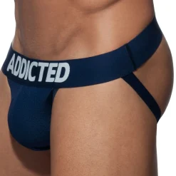 Addicted Jockstraps|Sous-Vêtements Push Up-Jockstrap Push Up Mesh Marine
