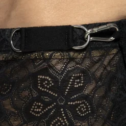 Addicted Tenues Sexy-Jupe Dentelle Florale Noire