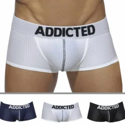Addicted Sous-Vêtements Push Up|Push Up-Lot de 3 Boxers Courts Mesh Push Up Blanc - Bleu Marine - Noir