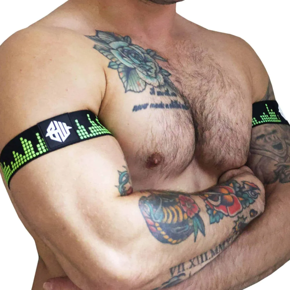 Breedwell Accessoires Sexy-Lot de 2 Brassard Equalizer Noir - Vert Fluo