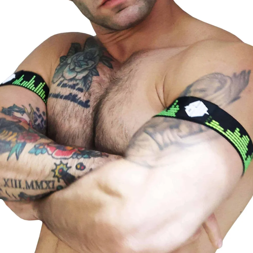 Breedwell Accessoires Sexy-Lot de 2 Brassard Equalizer Noir - Vert Fluo