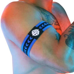 Breedwell Accessoires Sexy-Lot de 2 Brassards Daddy's Favorite Bleu - Noir