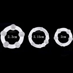 Orion Cockrings|Accessoires Sexy-Lot de 3 Cockrings Transparents à Billes