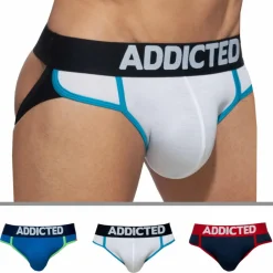 Addicted Jockstraps-Lot de 3 Jock Straps Second Skin Blanc - Marine - Bleu Roi