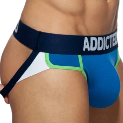 Addicted Jockstraps-Lot de 3 Jock Straps Second Skin Blanc - Marine - Bleu Roi