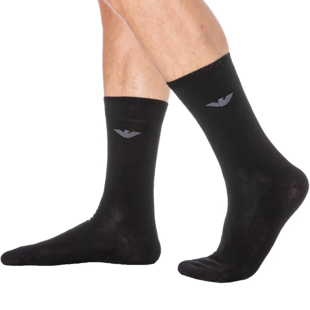 Emporio Armani Chaussettes-Lot de 3 Paires de Chaussettes Casual Coton Noir