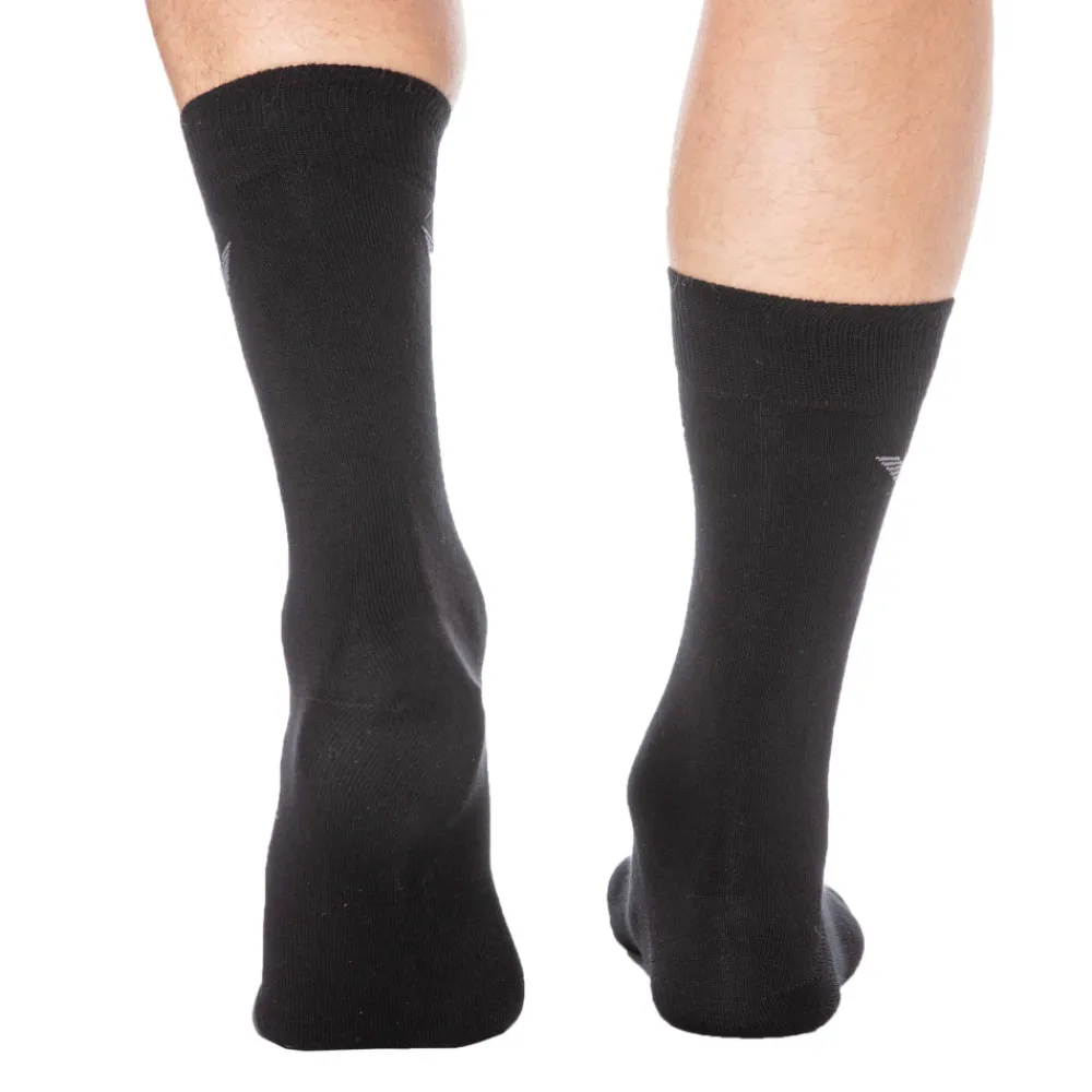 Emporio Armani Chaussettes-Lot de 3 Paires de Chaussettes Casual Coton Noir