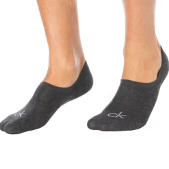 Calvin Klein Chaussettes-Lot de 3 Paires de Chaussettes Invisibles High Cut - Gris Chiné - Anthracite - Noir