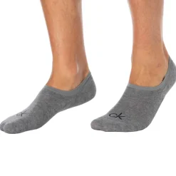 Calvin Klein Chaussettes-Lot de 3 Paires de Chaussettes Invisibles High Cut - Gris Chiné - Anthracite - Noir