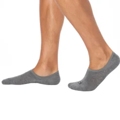 Calvin Klein Chaussettes-Lot de 3 Paires de Chaussettes Invisibles High Cut - Gris Chiné - Anthracite - Noir