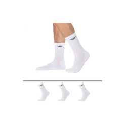 Emporio Armani Chaussettes-Lot de 3 Paires de Chaussettes Sporty Sponge Blanches