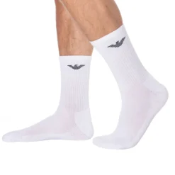 Emporio Armani Chaussettes-Lot de 3 Paires de Chaussettes Sporty Sponge Blanches
