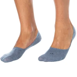 Calvin Klein Chaussettes-Lot de 3 Paires de Chaussettes Invisibles Mid Cut Bleu Denim