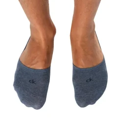Calvin Klein Chaussettes-Lot de 3 Paires de Chaussettes Invisibles Mid Cut Bleu Denim