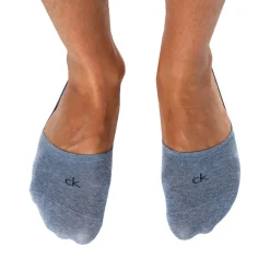 Calvin Klein Chaussettes-Lot de 3 Paires de Chaussettes Invisibles Mid Cut Bleu Denim
