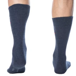 Tommy Hilfiger Chaussettes-Lot de 2 Paires de Chaussettes Classiques Coton Bleu Jeans