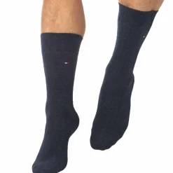 Tommy Hilfiger Chaussettes-Lot de 2 Paires de Chaussettes Basses Bleu Jeans - Fine Rayure Bleue