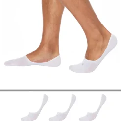 Calvin Klein Chaussettes-Lot de 3 Paires de Chaussettes Invisibles Mid Cut Blanches