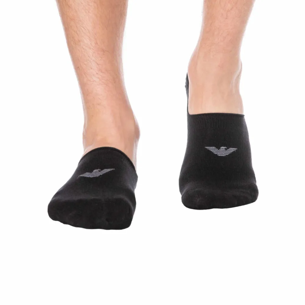 Emporio Armani Chaussettes-Lot de 3 Paires de Chaussettes Invisibles Casual Cotton Noires