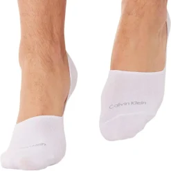 Calvin Klein Chaussettes-Lot de 2 Paires de Chaussettes Invisibles Luca Blanches
