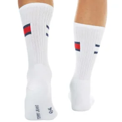 Tommy Hilfiger Chaussettes-Lot de 2 Paires de Chaussettes de Sport Flag Blanches